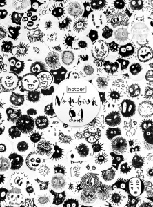 64ЗКт6В5_30043 Записная книжка 64л А6ф клетка/линия тв.переплет мат.ламин.-Прикольные кляксы- 