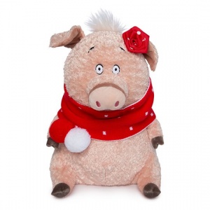 Ps25-025 Игрушка мягконабивная Кабаниха Ненила в красно-белом