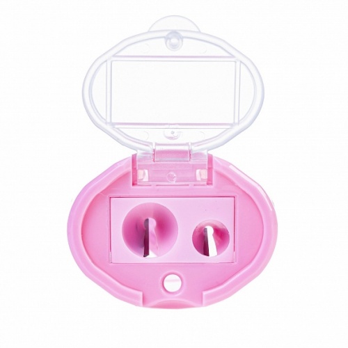 BS_067115 Точилка Hatber NEWtone Dual Пластик Цв с конт с 2-мя отв Ассорти 4 цв с крышкой 24шт в коробке