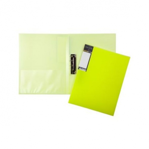 AC4_02036 "HD" Папка Пластиковая А4ф с метал. прижимом корешок 17 мм DIAMOND NEON 700мкм- Желтая