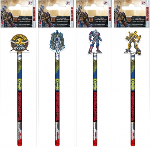 TRFS-UA1-1320 Карандаш простой Transformers (гофр24_1Н) с фигурным ластиком. 