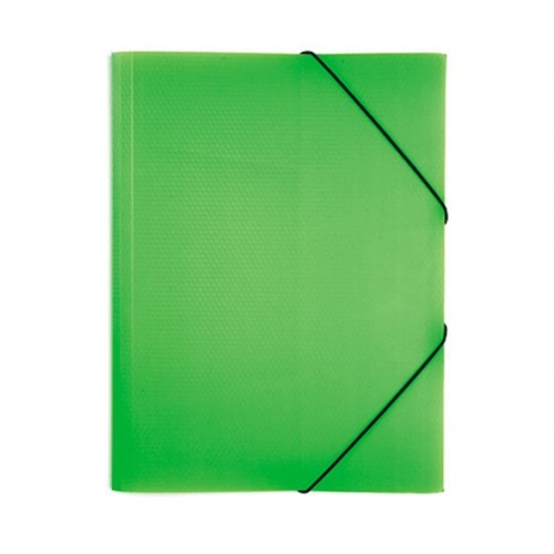 Пк4р_02034 `HD` Папка Пластиковая А4ф с клапанами на резинке DIAMOND NEON 500мкм- Зеленая