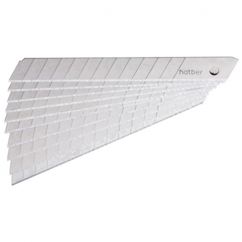 UK_060168 Лезвия для канцеляр. ножей Hatber 9мм 10 шт в пластик.боксе с европодвесом 