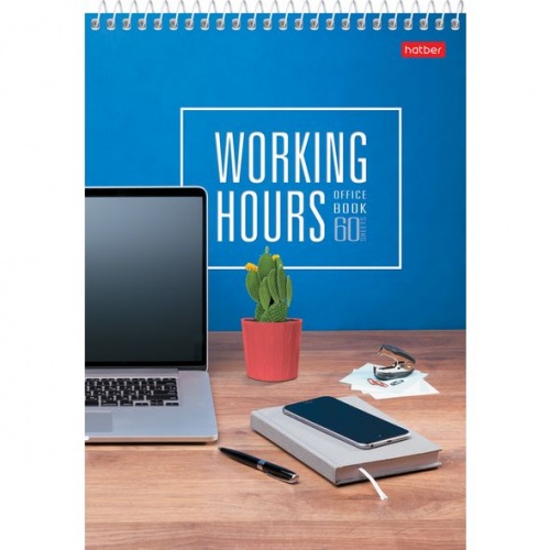 60Б5В1сп Блокнот 60л А5ф клетка Обл. мел.картон УФ-лак жесткая подл. на спирали -Время Управлять-