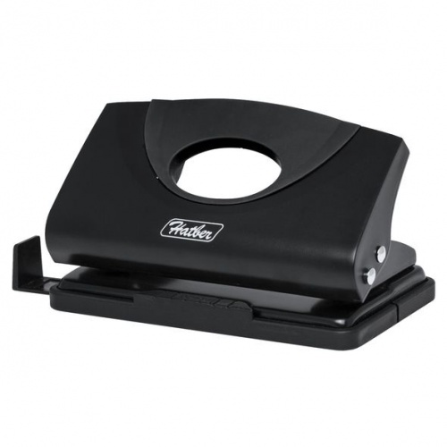 10DD_10301 Дырокол Пластиковый Hatber 10л с линейкой ECO Черный