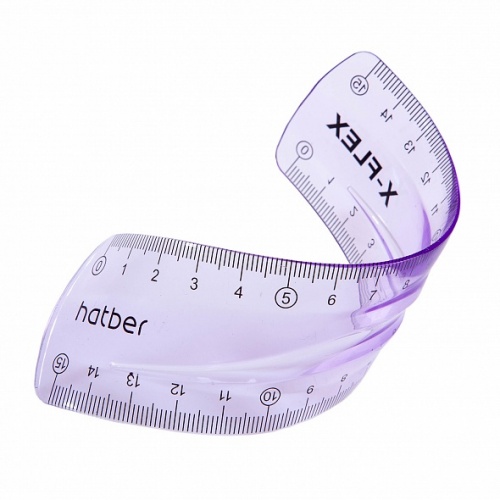 RL_067310 Линейка Пластиковая гибкая 15см Hatber X-Flex цветная-Ассорти-  в пакете с европодвесом