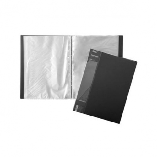 100AV4_00101 Папка Пластиковая Hatber 100 вкладышей А4ф корешок 40 мм STANDARD Черная
