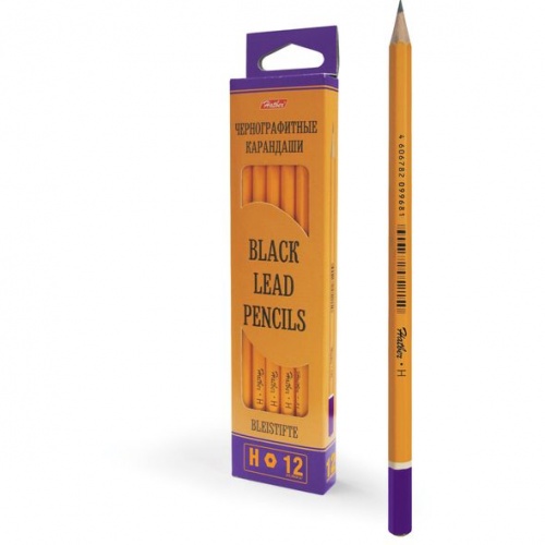BHg_12160 Карандаш чернографитный Hatber "PERFECT H" карт.упаковка/европодвес, заточ.
