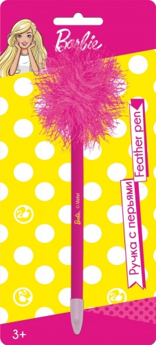 BRFS-UA1-FB-BL1  Ручка с перьями  Barbie (гофр36_Н). Размер: 22 x 10 x 3 см.