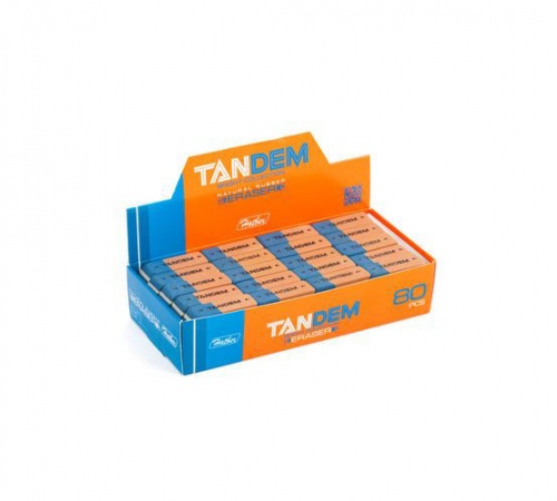 42BL_14248 Ластик из натурального каучука Hatber Tandem Bright 42х14х8 мм в картонной Дисплей-витри