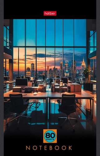 80Б5лВ1_31112 Блокнот 80л А5ф клетка на скобе глянц. ламин.-Мой офис-