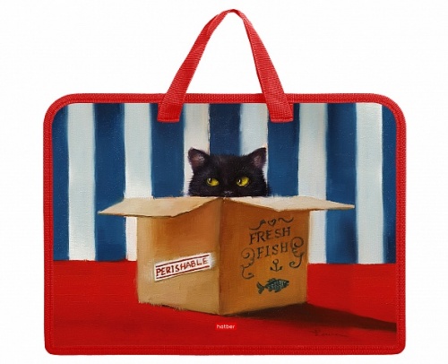 AMn_49003 Папка для тетрадей Пластиковая А4ф Hatber 1 отделение с РУЧКАМИ 245х340х35мм на молнии-Узнай себя!-(Lucia Heffernan) в индив.упак. 