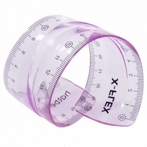 RL_067320 Линейка Пластиковая гибкая 20см Hatber X-Flex цветная-Ассорти-  в пакете с европодвесом