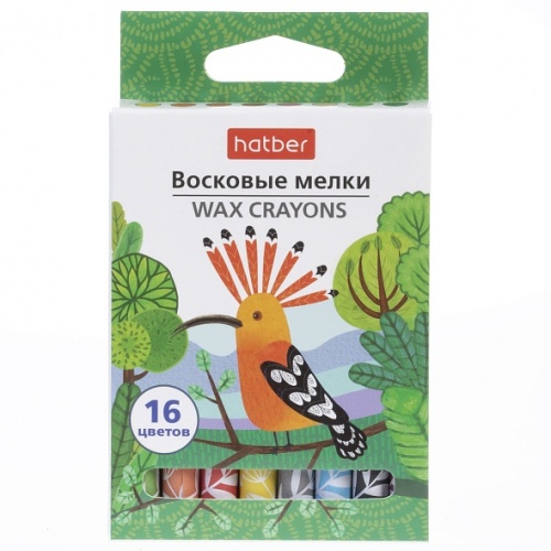 CR_090284 Мелки восковые 16 цв. -COLORA-Какаду круглый корпус диаметр 9мм в карт. короб. с европодве