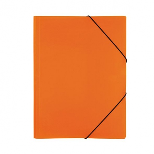 Пк4р_02035 `HD` Папка Пластиковая А4ф с клапанами на резинке DIAMOND NEON 500мкм- Оранжевая