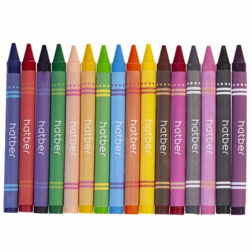 CR_066286 Мелки восковые Hatber 16 цв. Городок круглый корпус диаметр 9мм в карт.короб. с европодвесом 