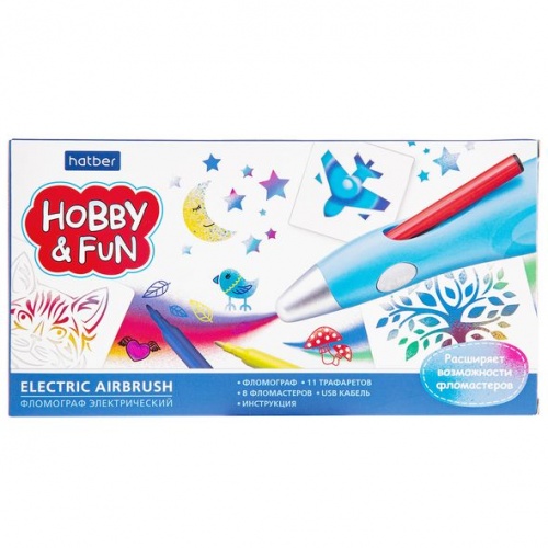 EA_065761 ФЛОМОГРАФ Hatber EA-9084 Электрический с трафаретами и фломастерами в картонной коробке