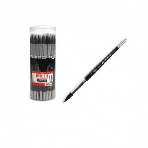 KSk_09010 Кисть Hatber Белка Круглая №9 с защит.пластик.колпачком в пласт.тубе