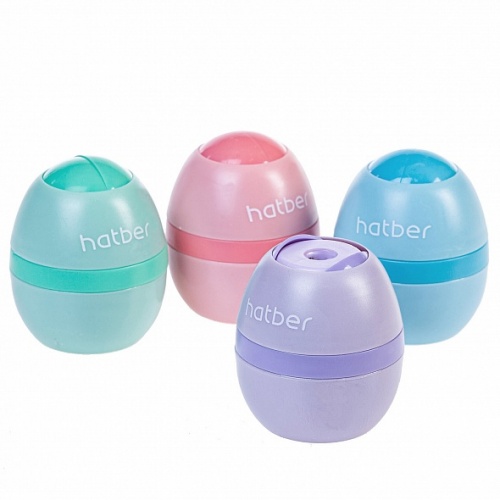 BS_067112 Точилка Hatber NEWtone Vision Пластик. Цветн. с конт. Ассорти 4 цв с крышкой 24шт в картонной коробке