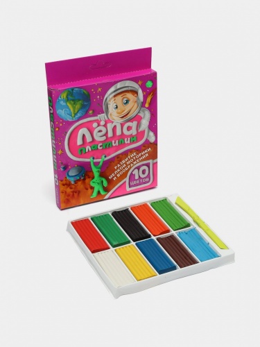 ПЛ10-01 Пластилин серия "ЛЁПА" 10 цветов 