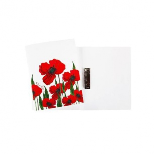 AC4_11104 "HD" Папка Пластиковая А4ф с метал. прижимом корешок 14 мм-Red on White-