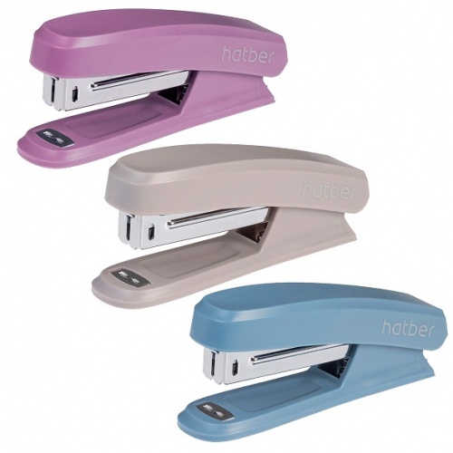 DS_085951 Степлер  Hatber -Mist- №10 Пластиковый 12л 50 скоб захват 40мм с антистеплером Ассорти в картонной коробке