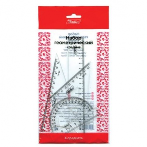 MNn_04206 Набор геометрический Hatber средний прозрачный