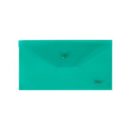 AKk6_00004 Папка-конверт Пластиковая на кнопке С6ф Hatber 180мкм Зеленая 224х119мм (без ед.штрихкода)