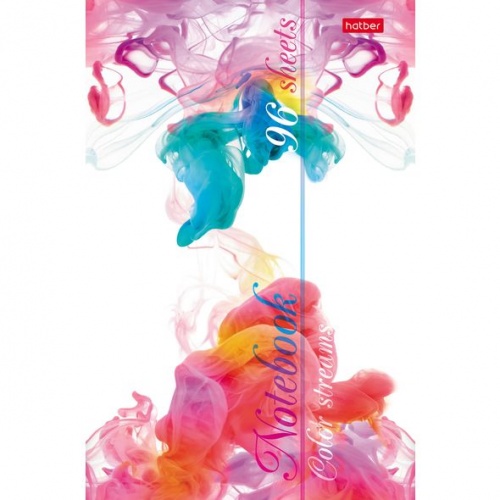 96Б5В3_22343 Блокнот 96л А5ф клетка на скобе -Потоки цвета-