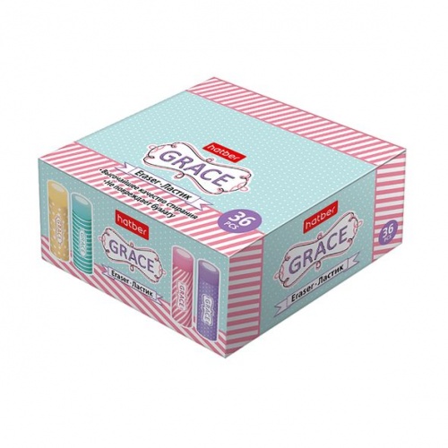 ER_062356 Ластик PVC Hatber серия Grace в картонной Дисплей-витрине