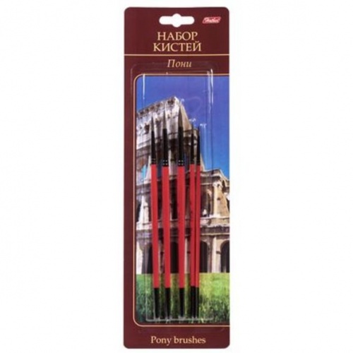 KSn_50905 НАБОР Кистей Hatber 5шт. Пони кругл. №1,2,3,4,5 в блистере с европодвесом
