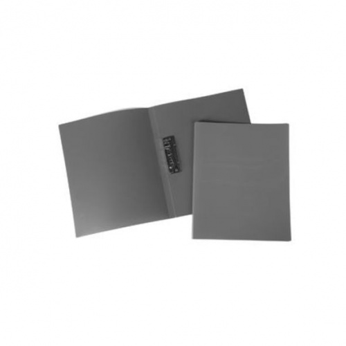 AC4_03014 Папка Пластиковая Hatber А4ф с метал. прижимом корешок 14 мм LINE Серая