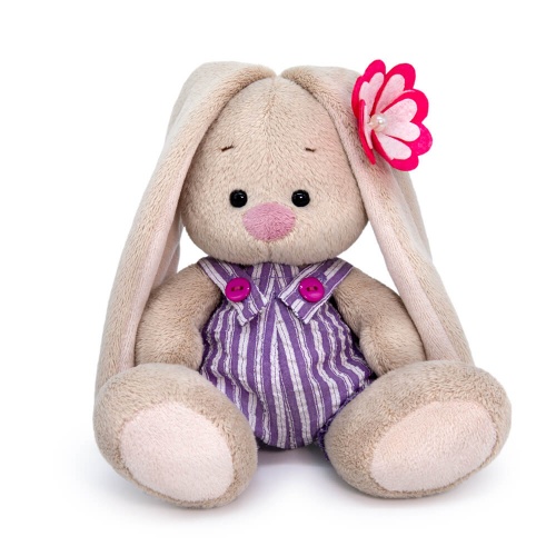 SidX-515 Игрушка мягконабивная Зайка Ми в полосатом полукомбинезоне (малыш)