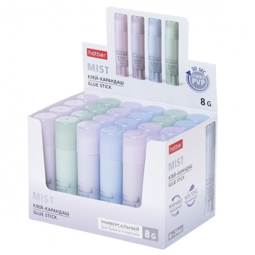 GS_081210 Клей-Карандаш Hatber  Mist  8гр в картонной Дисплей-витрине