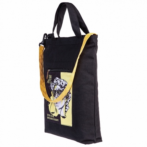 NSt_71012 Сумка шопер на молнии Hatber 42х35см хлопок 2 кармана  -Visual Arts- в индив.упак.