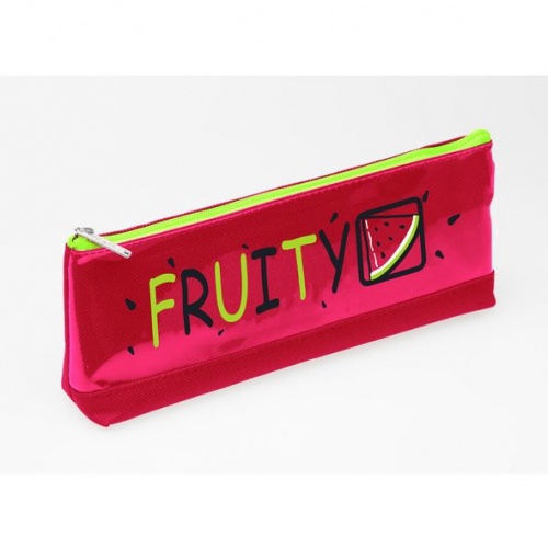 Npt_81257 Пенал Hatber 210х85х40мм на молнии мягкий с прозрачной вставкой -Fruity- 